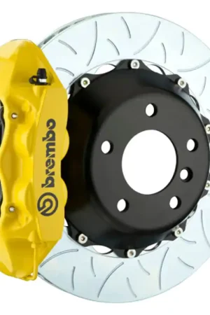 Brembo 10-16 E63 AMG/12-18 CLS63 AMG Rear GT BBK 4 Pist Cast 380x28 2pc Rotor Slotted Type3- Yellow Certified