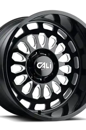 Cast Aluminum Wheels Paradox 9113 GB 24x14 Milled Spokes Gloss Black 8 On 165.1 Bolt Pattern -76 Offset Cali Offroad Wheels Authentic