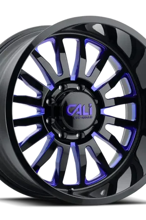 Top Pick Cast Aluminum Wheels Summit 9110 GB-BL 20x10 Blue Milled Spokes Gloss Black 8 On 180 Bolt Pattern -25 Offset Cali Offroad Wheels