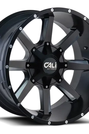 Best Choice Cast Aluminum Wheels Busted 9100 SB 20x9 Milled Spokes Satin Black 6 On 135/6 On139.7 Bolt Pattern 0 Offset Cali Offroad Wheels