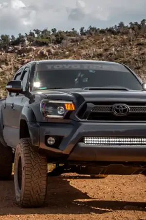 Cali Raised 05-15 Toyota Tacoma 32In Lower Bumper Hidden Led Light Bar Brackets Kit Premium