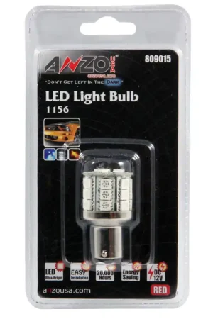 ANZO LED Bulbs Universal LED 1156 Red - 23 LEDs 1 3/4in Tall Buy Direct