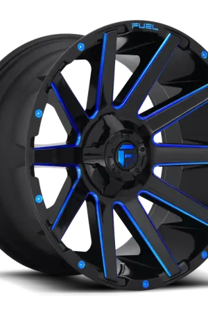 Aluminum Wheels 20X10 Contra D644 8 On 180 Gloss Blue Milled 124.3 Bore -18 Offset Multi Spoke Fuel Off Road Wheels Original