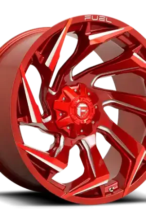 Aluminum Wheels 24X12 Reaction D754 6 On 135/6 On 139.7 Candy Red Milled 106.1 Bore -44 Offset Fuel Off Road Wheels Direct From Manufacturer
