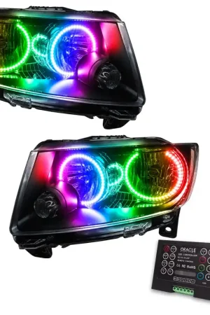 Oracle 11-13 Jeep Grand Cherokee SMD HL (Non-HID) - Chrome - ColorSHIFT w/ 2.0 Controller Fast Shipping