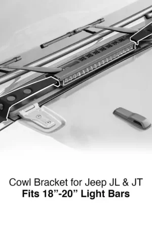 Direct From Factory XK Glow Cowl Light Bar Bracket for Jeep Gladiator JT & Wrangler JL (18-20In Bar)