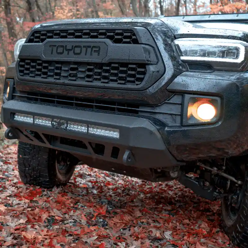 Fast Shipping Cali Raised 16-23 Toyota Tacoma Stealth Bumper - No Bull Bar / 32In Led Bar Combo W/ Small Switch