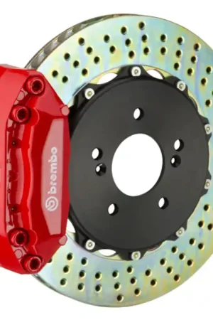 Clearance Brembo 02-07 RSX Front GT BBK 4 Piston Cast 2pc 328x28 2pc Rotor Drilled-Red