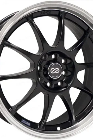 Enkei J10 17x7 4x100/108 42mm Offset 72.62mm Bore Dia Matte Black w/ Machined Lip Wheel One Day Deal