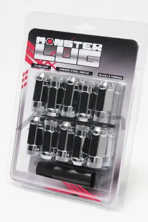 Price Cut Wheel Mate Monster Open End Lug Nut Set of 20 - Chrome 1/2in