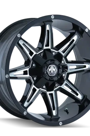 Mayhem 8090 Rampage 20x9 / 8x165.1 BP / 18mm Offset / 130.8mm Hub Gloss Black Milled Wheel Limited Time
