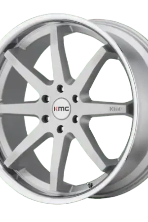 Warranty Included KM715 22X9.5 6X135 BRUSH SLV CHR LIP 30MM