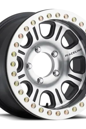 Raceline RT232 Monster 17x8.5in/8x165.1 BP/-6mm Offset/130.81mm Bore - BLK & Machined Beadlock Wheel Price Cut