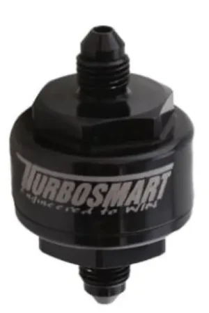 Turbosmart Billet Turbo Oil Feed Filter w/44 Micron Pleated Disc -4AN Male Inlet - Black Final Sale
