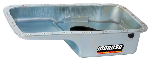 Worldwide Shipping Moroso Acura/Honda 1.6L B16A3 Stock (w/Oil Drainbacks) Wet Sump 4qt 6in Steel Oil Pan