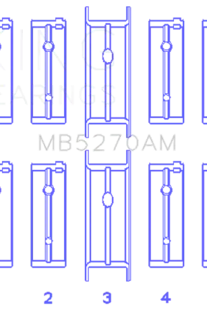 King Engine Bearings Chrysler 148/148 Turbo DOHC 16V/Jeep 148 DOHC 16V Main Bearing Set - Size STD Luxury