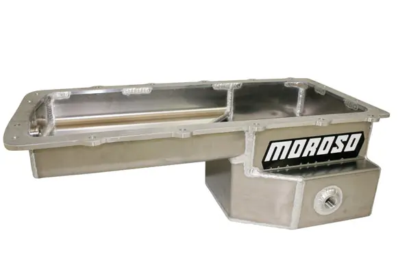 Modern Moroso Ford 5.0 Coyote (w/Rear Sump) Drag Race Baffled Wet Sump 9qt Aluminum Oil Pan