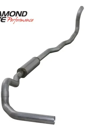 Exclusive Diamond Eye KIT 4in Turbo Back SGL AL: 4-WHEEL DRIVE ONLY 89-93 DODGE CUMMINS 5.9L