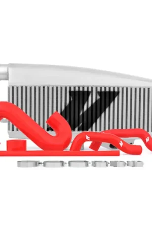 Special Discount Mishimoto Subaru 02-07 WRX/04-07 STi Top-Mount Intercooler Kit - Powder Coated Silver & Red Hoses