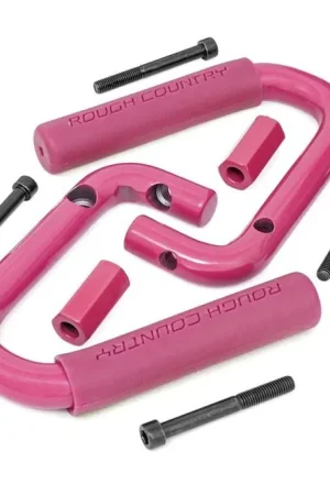 Next Day Delivery Jeep Front Solid Steel Grab Handles 07-18 Wrangler JK Pink Rough Country