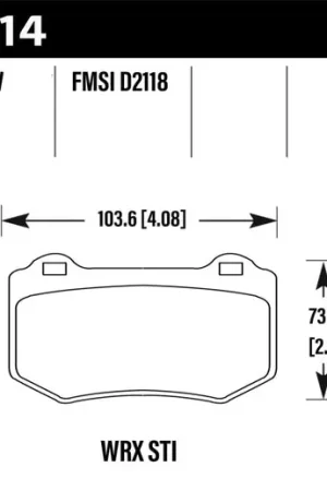 Deal Hawk 2018 Subaru WRX STI DTC-30 Rear Brake Pads