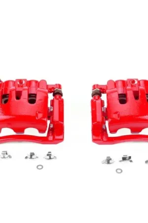 High Quality Power Stop 08-12 Ford F-250 Super Duty Rear Red Calipers w/Brackets - Pair