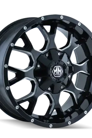 Authentic Mayhem 8015 Warrior 20x9 / 6x135 BP / 0mm Offset / 106mm Hub Black w/ Milled Spokes Wheel