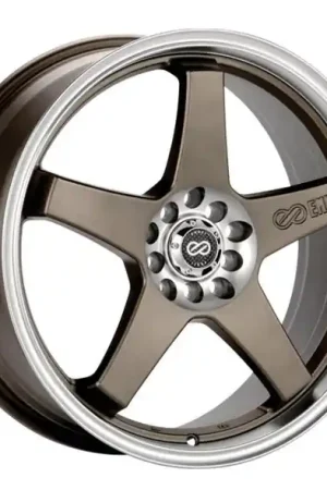 Weekend Sale Enkei EV5 17x7 5x100/114.3 38mm Offset 72.6 Bolt Diameter Matte Bronze w/ Machined Lip Wheel