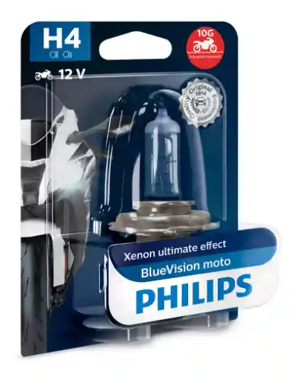 Philips Blue Vision Motorcycle Globe H4 - 12342BVUBW Warranty Included