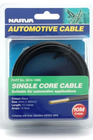 Narva 15A 4mm Black Single Core Cable (10M) 5814-10Bk Buy Direct