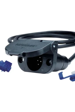 Worldwide Shipping NARVA 82025BL Trailer Plug Connector Kit with Pigtail, Fasteners and Wire Taps