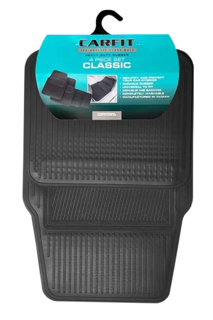Limited Edition CarFit Classic Black 4 Piece Rubber Floor Mats - 4550041