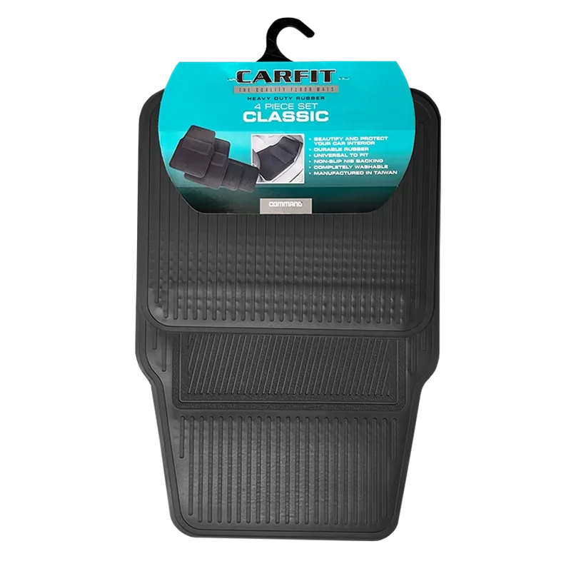 Limited Edition CarFit Classic Black 4 Piece Rubber Floor Mats - 4550041