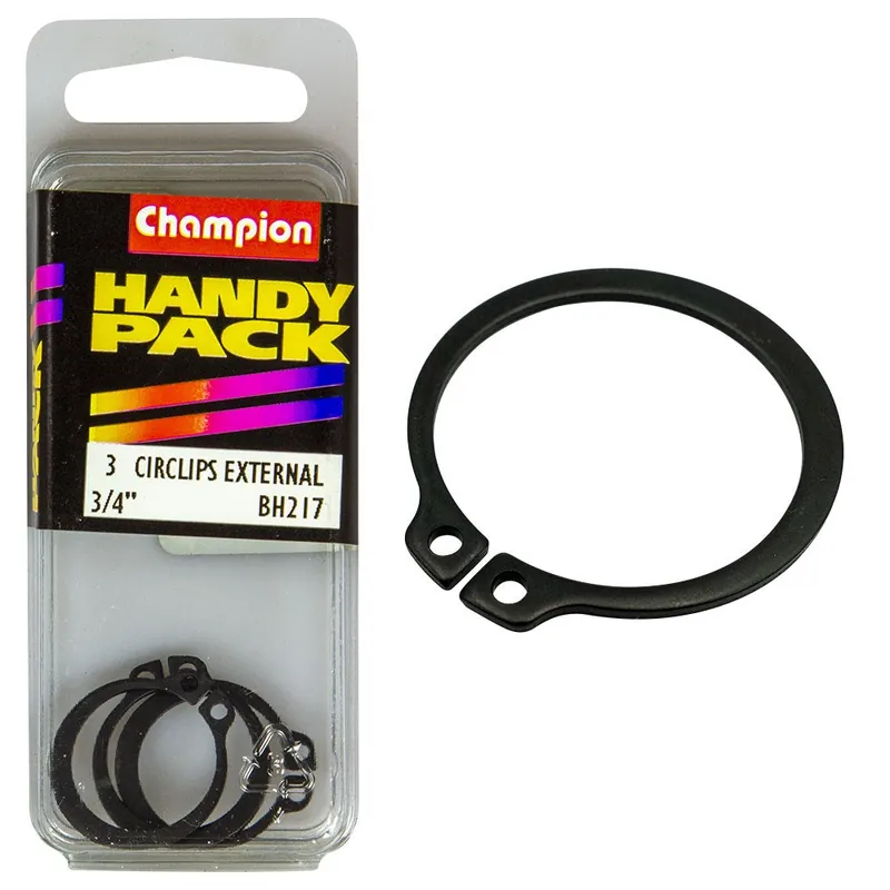 Champion Pack of 3 3\\/4 Steel External Shaft Circlips - BH217\\ Final Sale