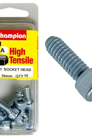 Champion Pack of 10 M6 x 16mm High Tensile Grade 8.8, Zinc Plated Socket Head Cap Screws - SHM21 Shop Now