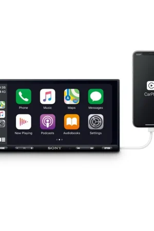 Shop Now Sony XAVAX5500 6.95 Inch Digital Media Receiver Head Unit with WebLink Cast, Apple CarPlay and Android Auto