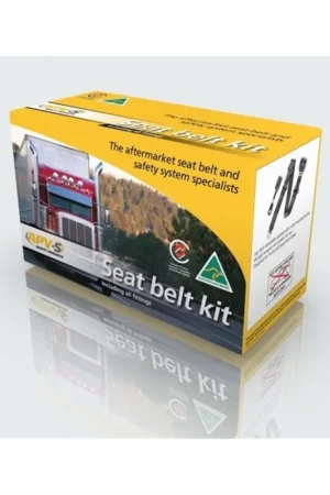 APV Safety Products 2.6m Non-Retractable Adjustable Length Lap Sash Seat Belt with 275mm Webbing Lower Strap and Fasteners (Black) - K1635 Best Choice