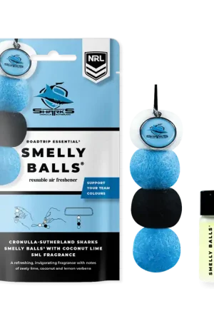 Smelly Balls Cronulla Sharks Inspired Reusable Air Freshener Starter Set - NRL445AL Limited Time