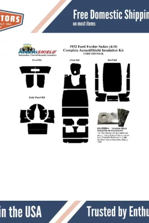 Body Panel Insulation Sound Deadener Kit for 1932 Ford Fordor Hassle-Free Returns
