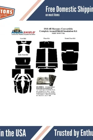 Insulation Sound Deadener Kit for 1941-1948 Mercury Convertible Acoustishield Top Rated