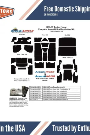Fresh Stock Trunk Insulation Kit for 1968-1969 Ford Fairlane | 1042