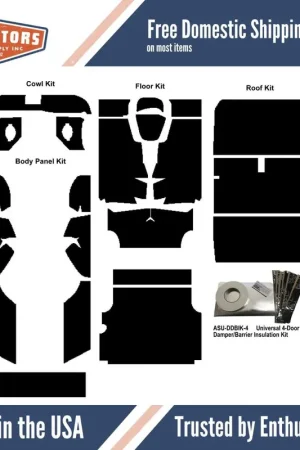 Insulation Sound Deadener Kit for 58 4-D Station Wagon Acoustishield Complete While Supplies Last