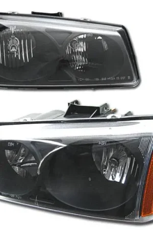 Final Sale JDM Black Crystal Headlights With Amber