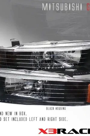 High Quality JDM Black Crystal Headlights