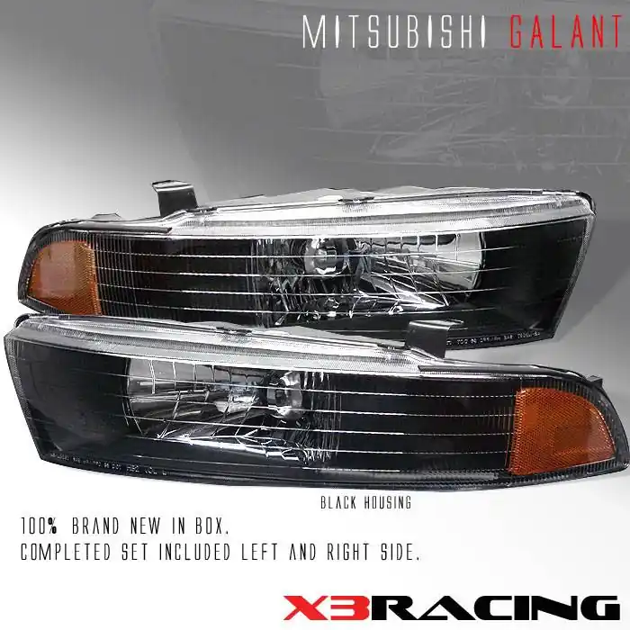 High Quality JDM Black Crystal Headlights
