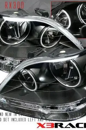 Clearance 01-03 LEXUS RX300 HALO CRYSTAL HEADLIGHTS -JDM BLACK