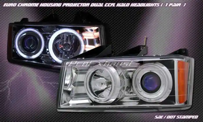 Euro Chrome Dual Halo Headlights Free Returns