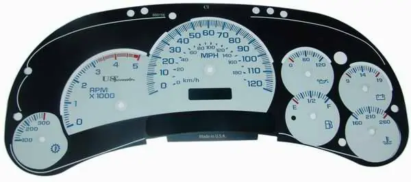 US Speedo White Exotic Color Gauge Face - Displays 120 MPH - Diesel - Automatic - CK1200440D Fast Shipping