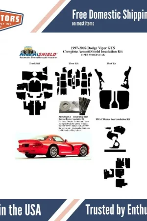 One Day Deal Insulation Sound Deadener Kit for 1997-2002 Dodge Viper Acoustishield Complete
