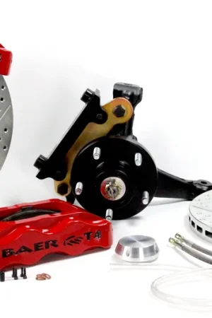 Baer Brakes 4301398FR-1X Baer Brakes 13" Track4 Front Brake Kit, Fire Red, Slot, Std. Studs Money Back Guarantee